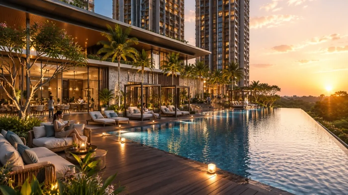 Towers and resort pool deck
